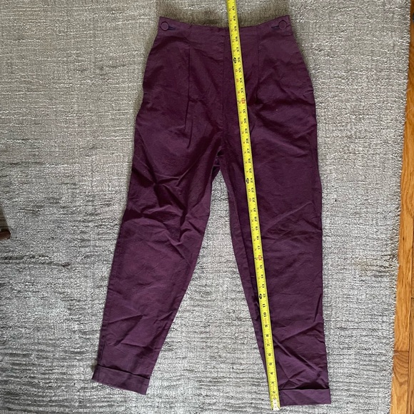 Vintage Esprit Pants - Size 7/8 Cotton Purple Pants High-waisted - Picture 14 of 16